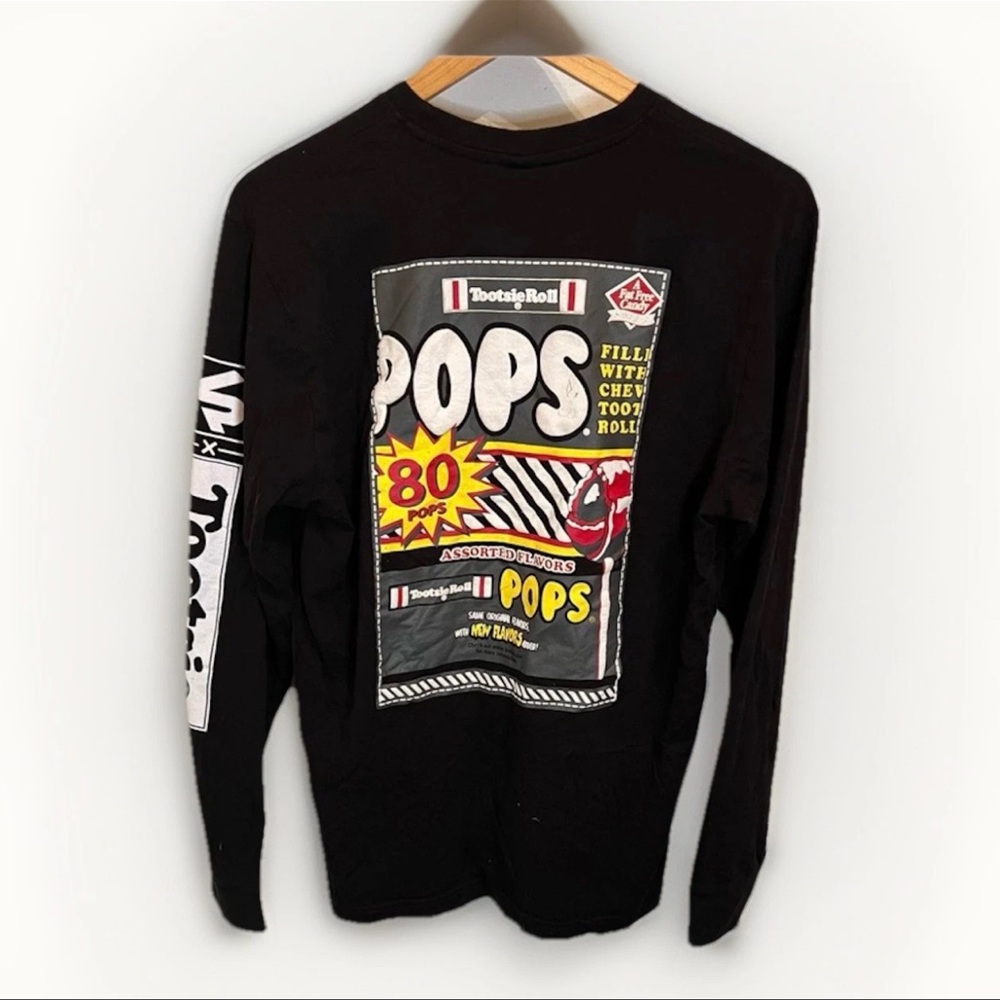 Y2K SOUTHPOLE TOOTSIE ROLL POP Black Long Sleeve Double sided T Shirt Men Large